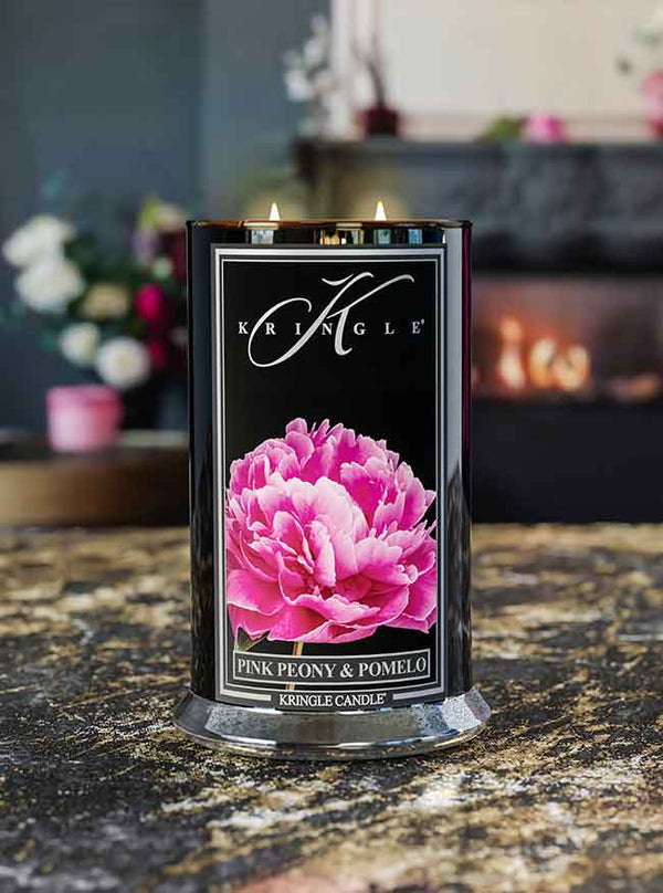 Pink Peony & Pomelo 2-wick Reserve Collection candle lifestyle