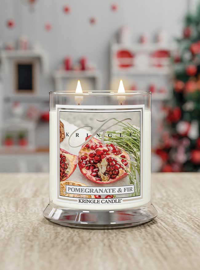 Pomegranate & Fir Medium 2-Wick - Kringle Candle Company