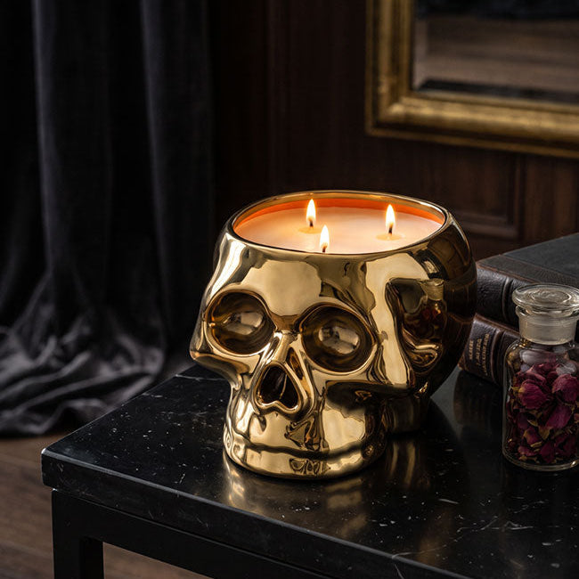 Sacred Oud | 3-wick Skull Candle