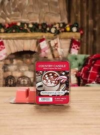 Peppermint & Cocoa 6-piece Wax Melt Country Candle