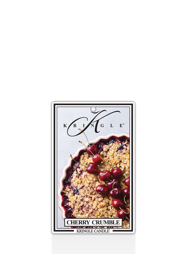 Kringle Candle Cherry Crumble air freshener on a white background