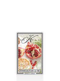 Kringle Candle air freshener for Pomegranate & Fir on a white background