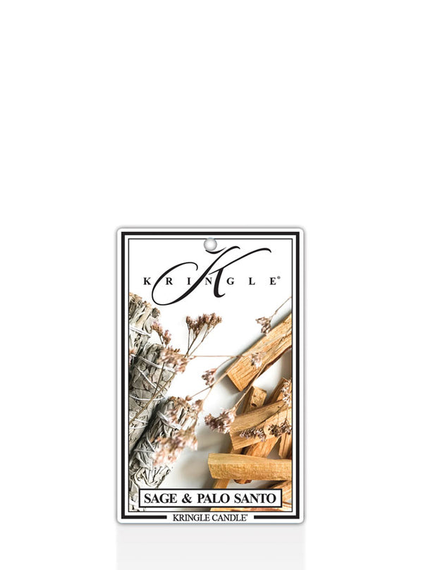 Kringle Candle air freshener for Sage & Palo Santo on a white background