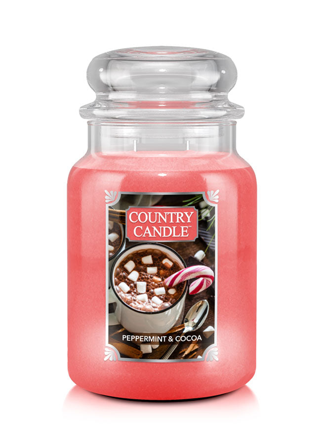 Peppermint & Cocoa Scented Large 2-wick Candle Jar