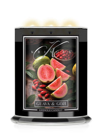 Kringle Candle with Guava & Goji flavor packaging on a white background