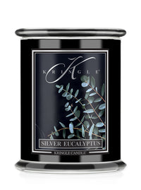 Kringle Candle with 'Silver Eucalyptus' label on a white background