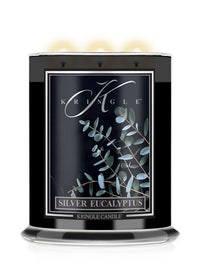 Kringle Candle with 'Silver Eucalyptus' label on a white background