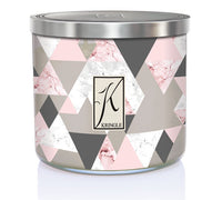 Rosé All Day Candle with geometric pattern and Kringle Candle logo on a white background