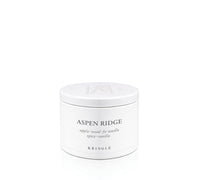 Kringle Candle jar labeled 'Aspen Ridge' on a white background