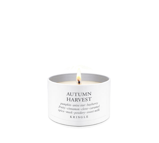 Kringle Candle labeled 'Autumn Harvest' on a white background