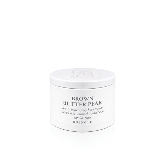 Jar of Kringle Brown Butter Pear product on a white background