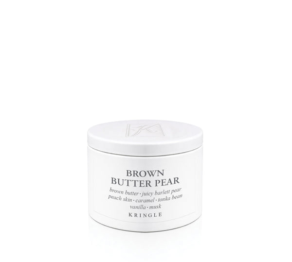 Jar of Kringle Brown Butter Pear product on a white background