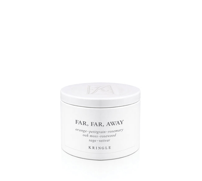 Far, Far Away Fragrance in a White Mini Candle Tin by Kringle Candle