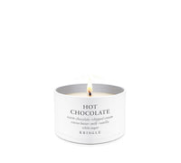 Kringle Candle tin with 'Hot Chocolate' scent on a white background