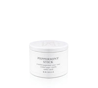 A white cylindrical jar of Kringle Peppermint Stick ampoe mask with black text on a clean white background.