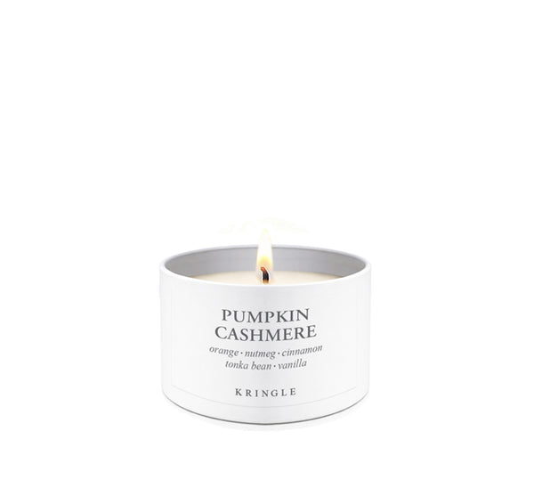 Kringle Candle Company pumpkin cashmere candle on a white background