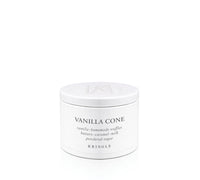 A white cylindrical metal candle tin of Kringle Vanilla Cone scent on a clean white background.