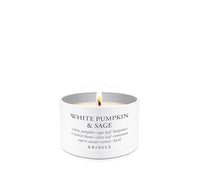Candle with 'Eucalyptus & Cotton' fragrance on a white background