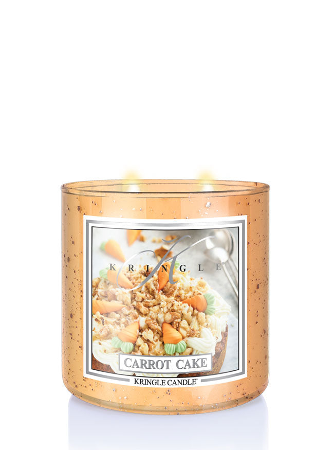 Kringle Candle Carrot Cake candle on a white background