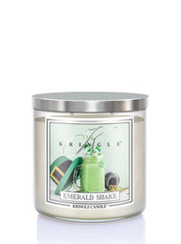 Kringle Candle with 'Emerald Shake' design on a white background