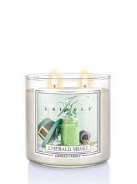 Kringle Candle with 'Emerald Shake' design on a white background