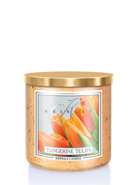 Kringle Candle with Tangerine Tulips design on a white background