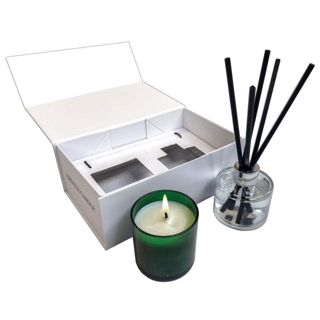 Diffuser Gift Box set with candle, diffusers and diffuser oil jar