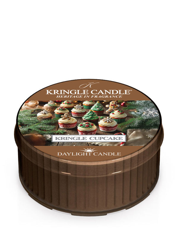 Kringle Candle Daylight Candle in Kringle Cupcake flavor on a white background