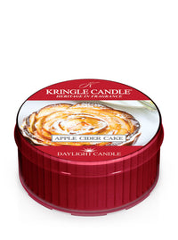 Kringle Candle Apple Cider Cake daylight candle in red container on white background