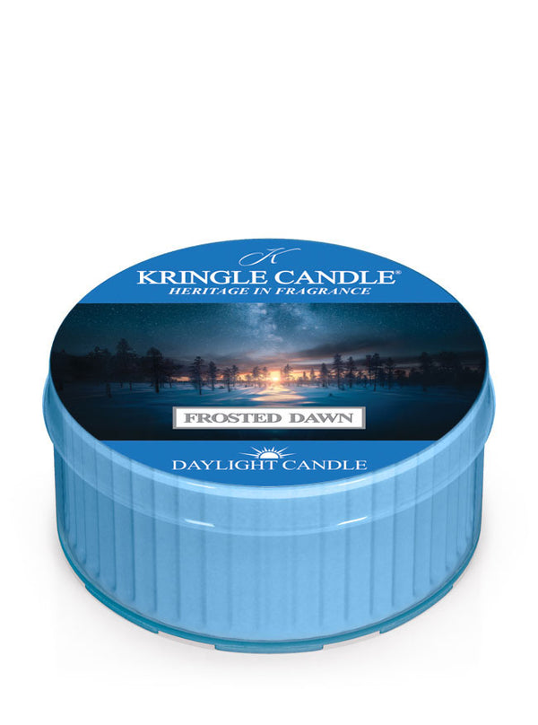 Kringle Candle Frosted Dawn daylight candle in Frosted Dawn on a white background
