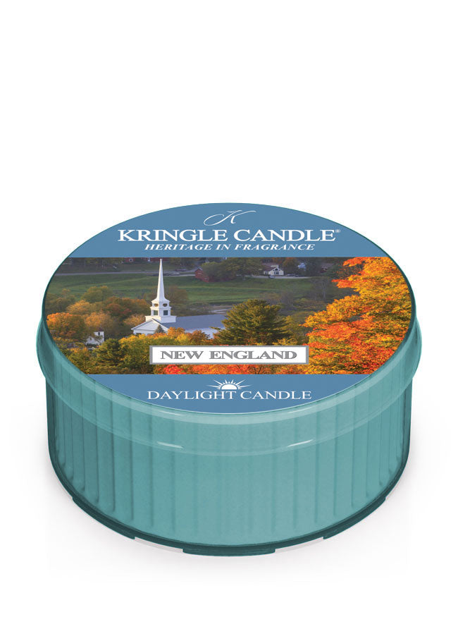 Kringle Candle New England Daylight Candle packaging on a white background