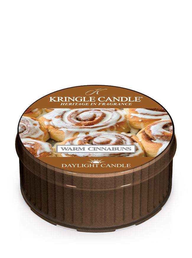 Kringle Candle Warm Cinnabuns daylight candle on a white background