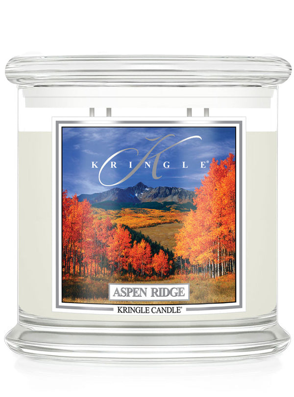 Kringle Candle Aspen Ridge with autumn landscape design on a white background