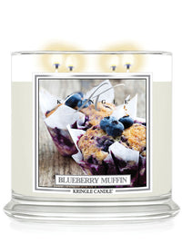 Blueberry Muffin Scented 4-wick lit candle