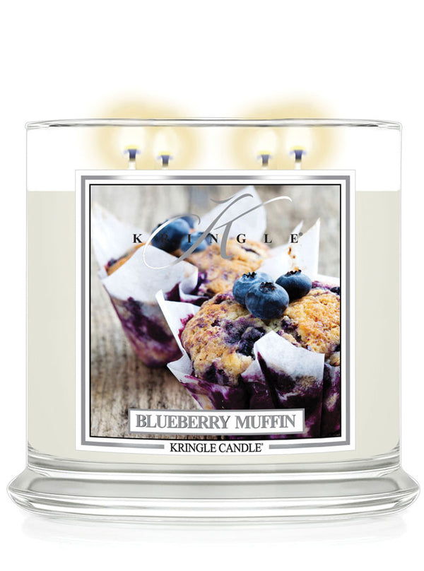Blueberry Muffin Scented 4-wick lit candle