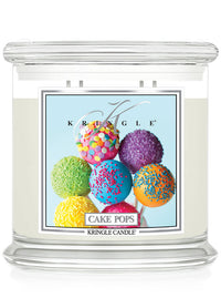 Kringle Candle Cake Pops scented candle with colorful cake pop design on a white background