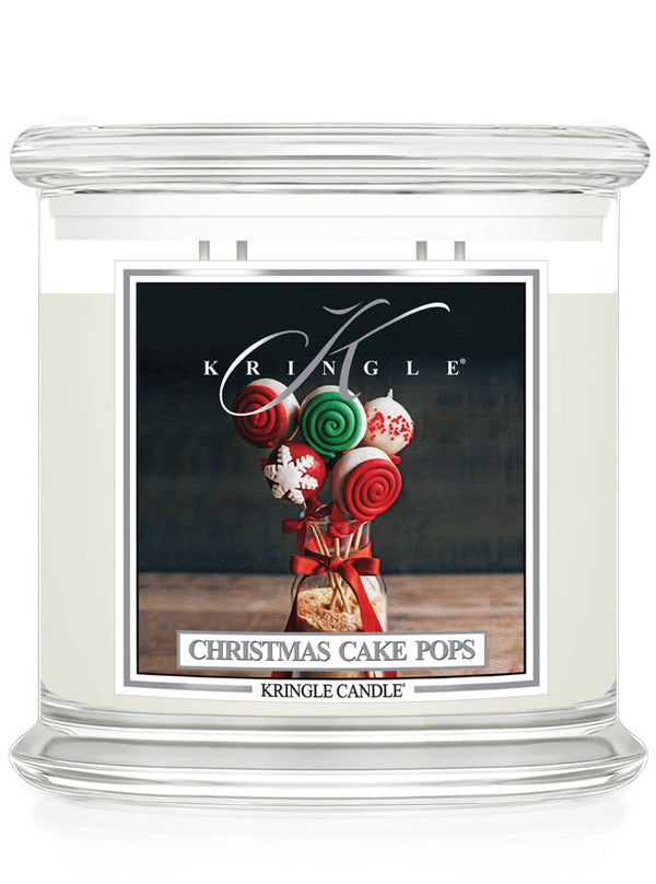 Kringle 4-wick Christmas Cake Pops Candle with Christmas Cake Pops label on a white background