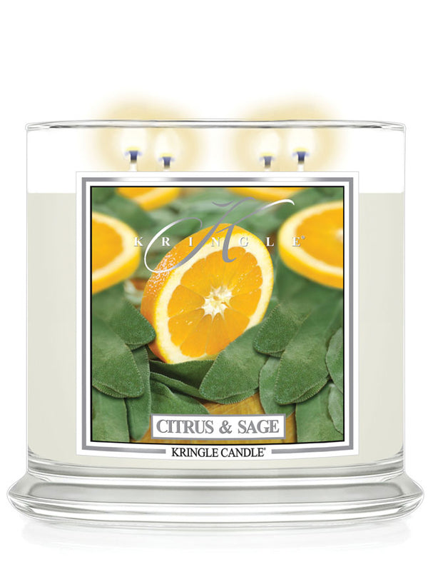 Citrus and Sage Scented 4-wick Candle Jar