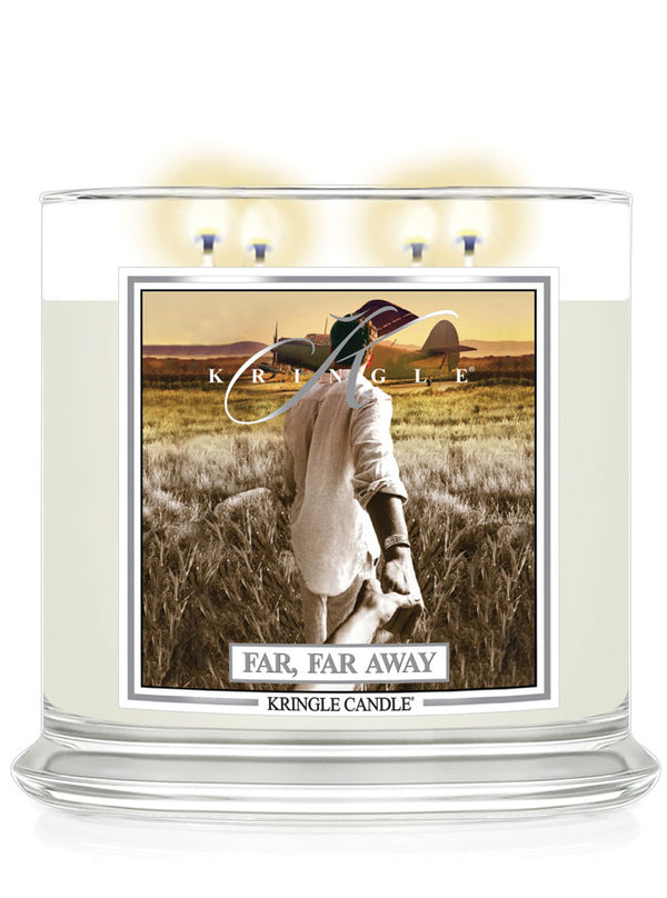 Kringle Candle Far Far Away Scented 4-wick lit candle