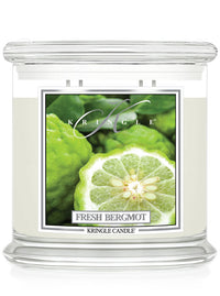 Kringle Candle Fresh Bergamot scented 4-4-wick candle with green label