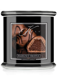 Kringle Candle with hazelnut truffle design on a white background