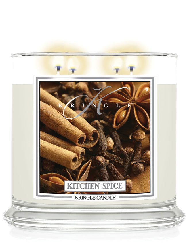 Kitchen Spice Scented 4-wick lit candle