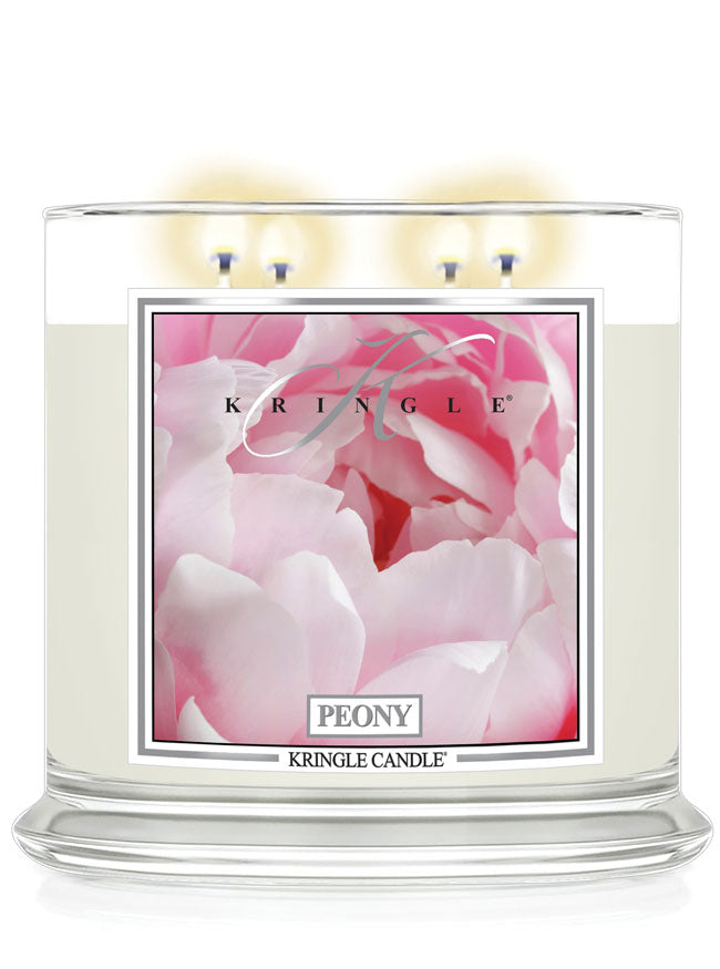 Peony Scented 4-wick lit candle