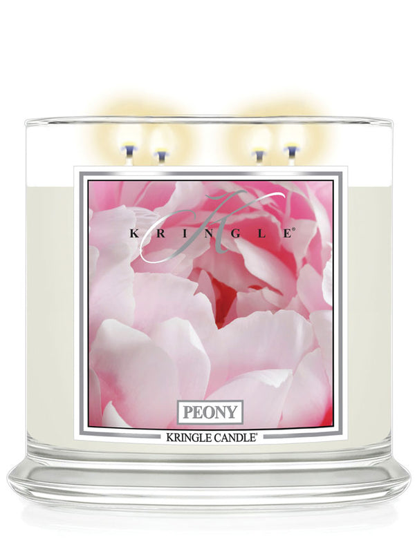 Peony Scented 4-wick lit candle