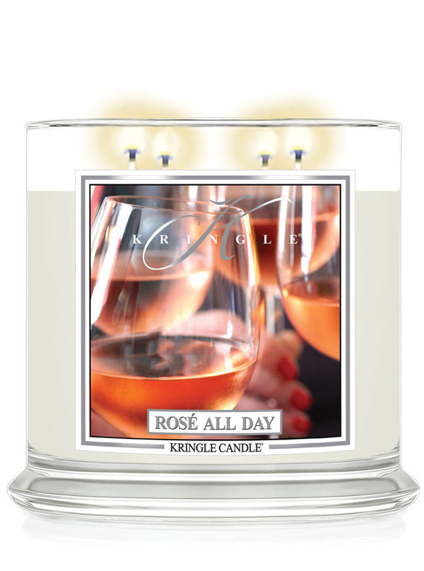 Rosé All Day Scented 4-wick lit candle by Kringle Candle