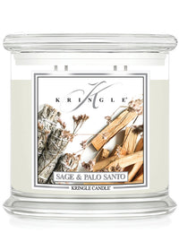 Sage and Palo Santo scented 4-wick candle