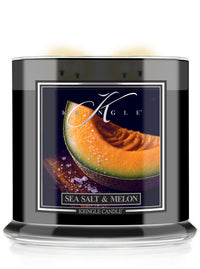 Kringle Candle with 'Sea Salt & Melon' label on a white background