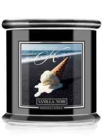 Kringle Candle in Vanilla Noir with an ice cream cone design on the packaging.