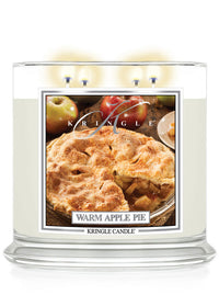 Kringle Candle with 'Warm Apple Pie' packaging on a white background