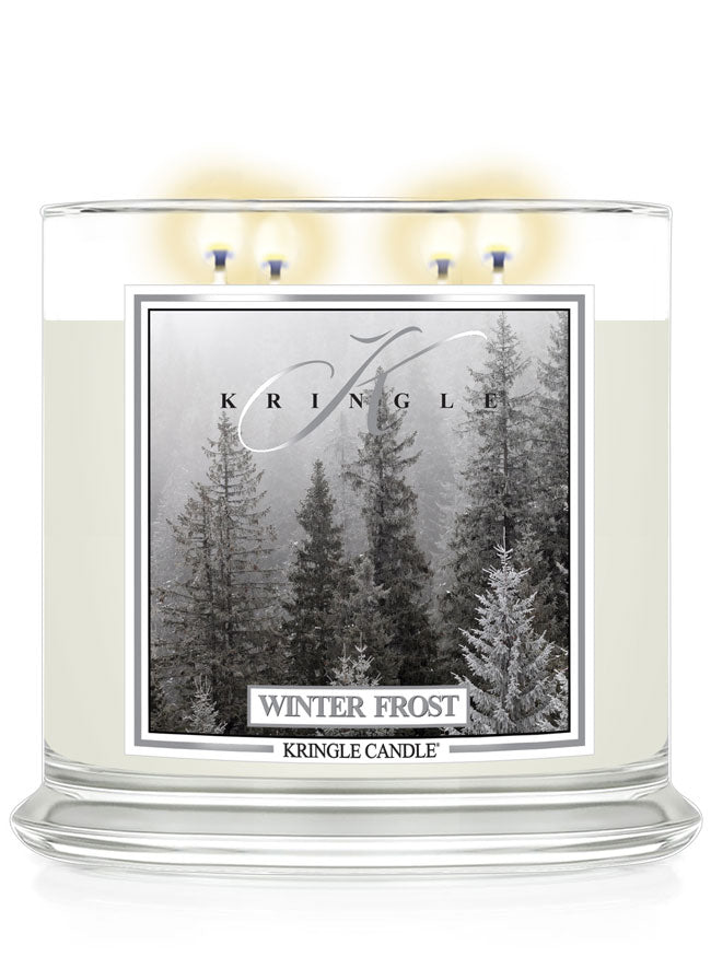 Kringle Candle with 'Winter Frost' label on a white background